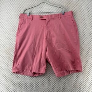 Peter Millar‎ Shorts Flat Front Golf Casual Pink Coral Chino Shorts Size 38